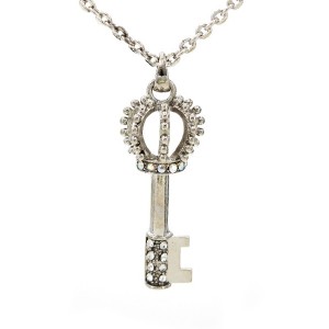 Necklace – 12 PCS Rhinestone Key Charms Necklaces - Clear -NE-JVSN8697CL